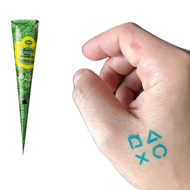 Grøn henna Henna til midlertidige tatoveringer Grøn pasta til midlertidige tatoveringer 1