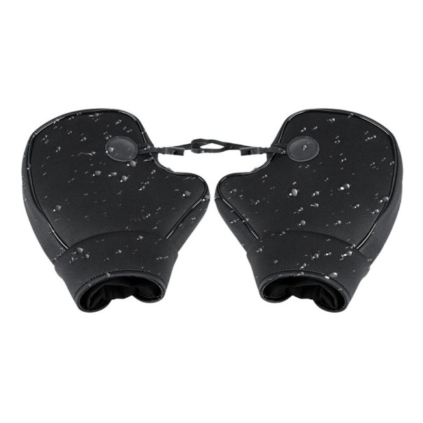 Gros manchons de moto pour guidon 25,5 x 25 x 7,5 cm Imperméables et coupe-vent noirs hiver moto universels 1