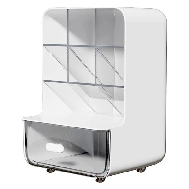 Großer schräger Halter für Schreib- und Büromaterialien 14,5 × 13,5 × 21,5 cm PP Organizer für Stifte, Bleistifte und kleine Bürozubehörteile weiß