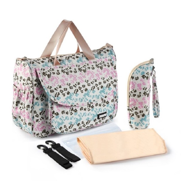 Grote zwangerschapstas met accessoires beige