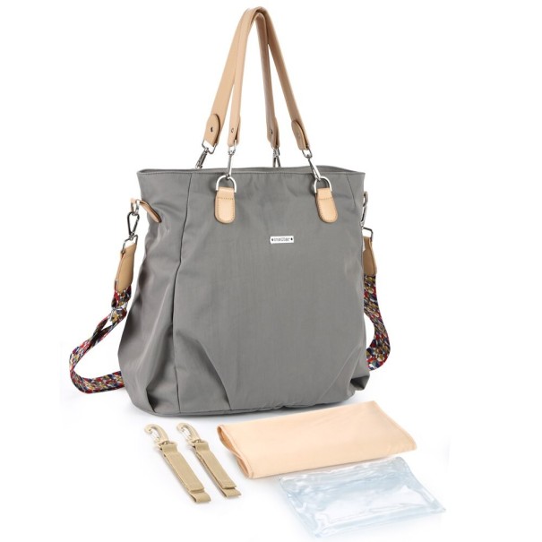 Grote zwangerschapstas met accessoires grijs