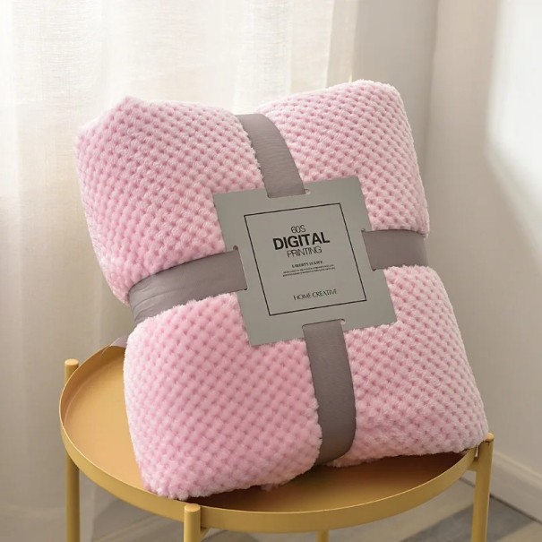 Gruby koc polarowy dla niemowlaka 70x100 cm Kolorowy koc ocieplany Kocyk termiczny do wózka i łóżeczka Dla noworodków różowy