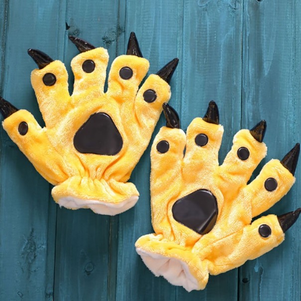 Guantes con garras amarillo