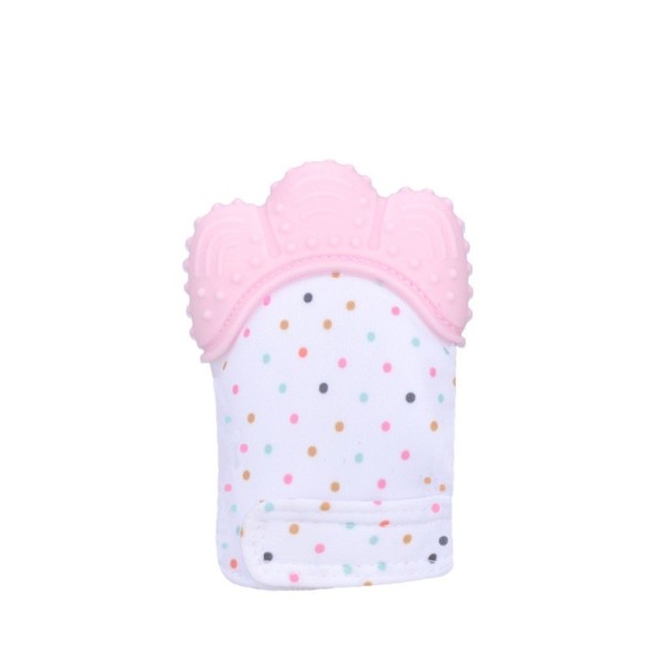 Guantes de bebé con mordedor rosa claro 1