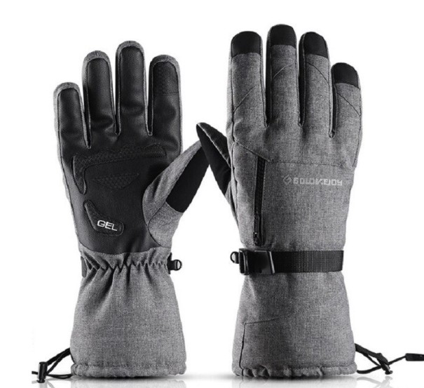 Guantes de ciclismo de invierno gris L