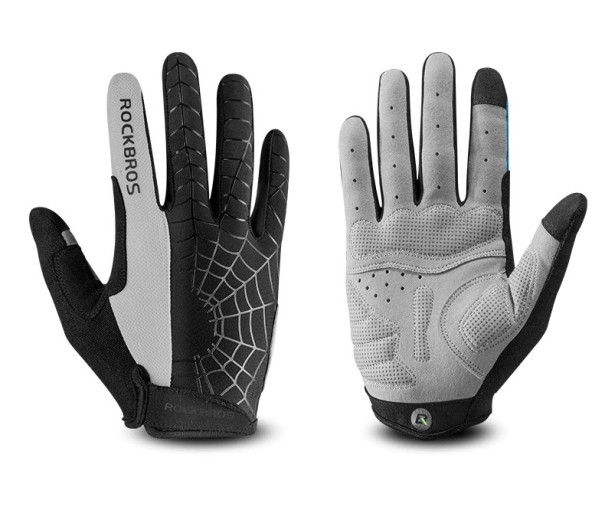 Guantes de ciclismo para hombre con estampado gris S
