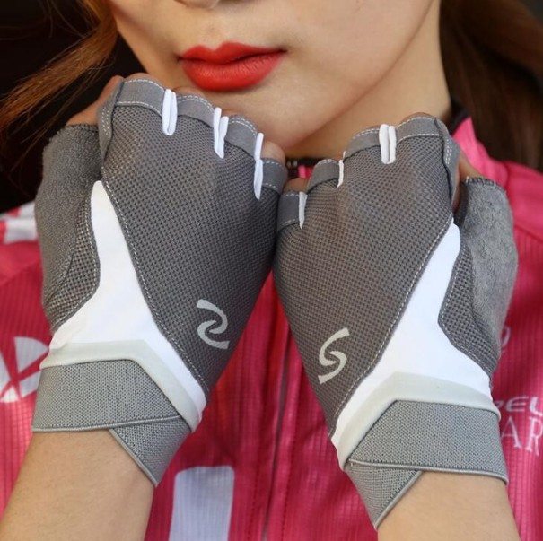 Guantes de ciclismo para mujer gris S