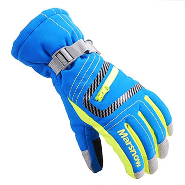 Guantes de esquí con estilo azul M
