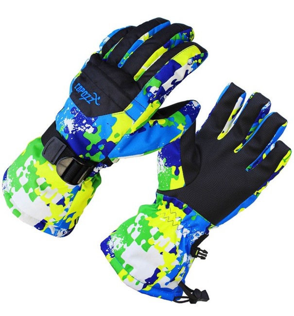 Guantes de esquí de alta calidad J1640 azul XL