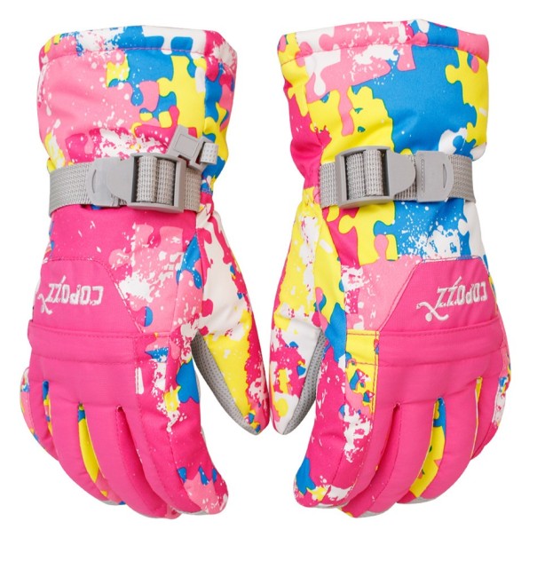Guantes de esquí de alta calidad J1640 rosa L