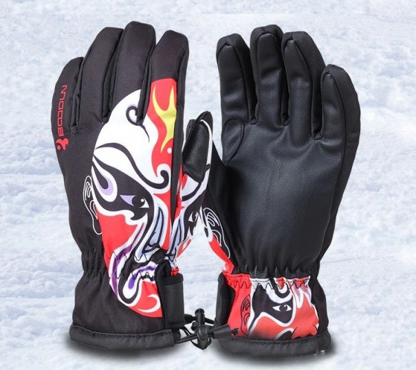 Guantes de esquí de invierno J1650 rojo L