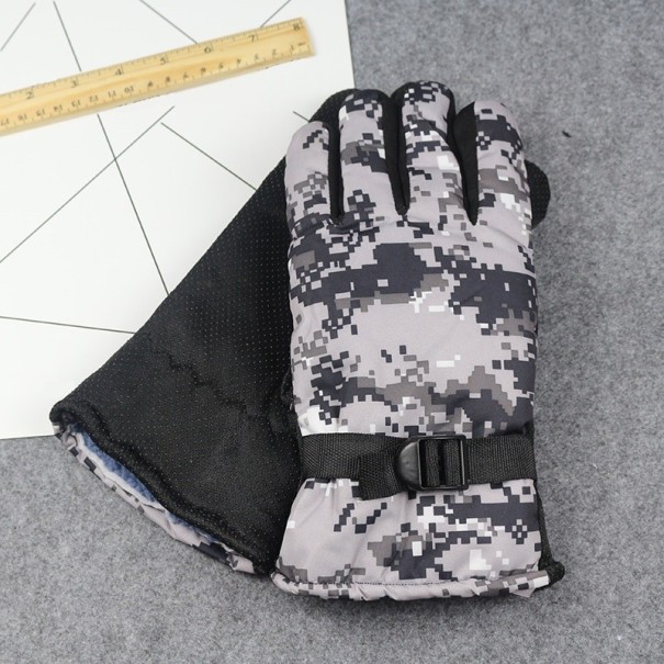 Guantes de esquí para hombre con estampado de camuflaje. gris