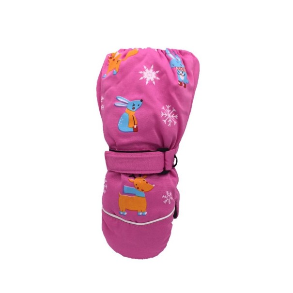 Guantes de esquí para niños fucsia