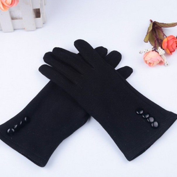 Guantes de hombre con botones negro