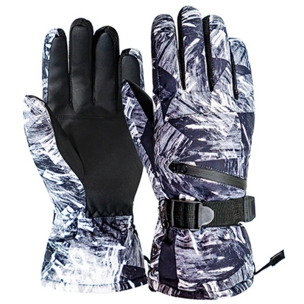 Guantes de invierno cálidos Guantes de esquí con cuero PU Guantes de nieve para hombres y mujeres Guantes de esquí y snowboard Guantes de esquí con soporte de pantalla táctil M 2