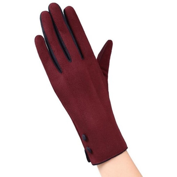 Guantes de invierno para mujer A1 burdeos