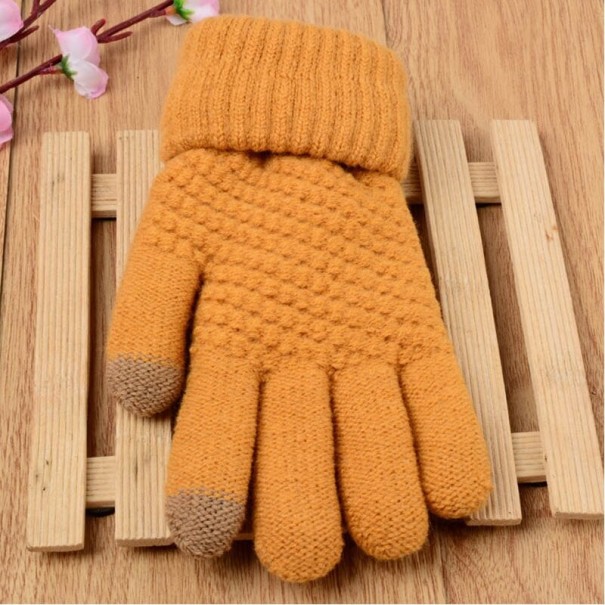 Guantes de invierno para niños con pantalla táctil amarillo