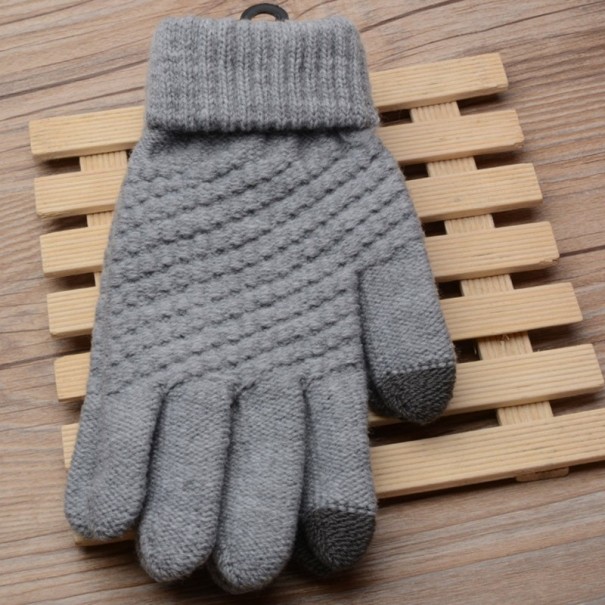 Guantes de invierno para niños con pantalla táctil gris