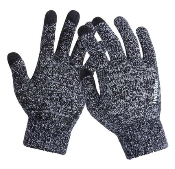 Guantes de lana para hombre J2683 gris oscuro Guantes de lana para hombre J2683 gris oscuro