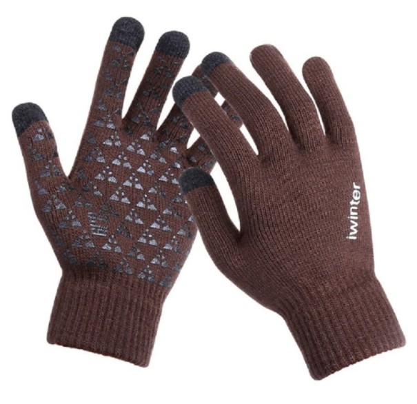 Guantes de lana para hombre J2683 marrón