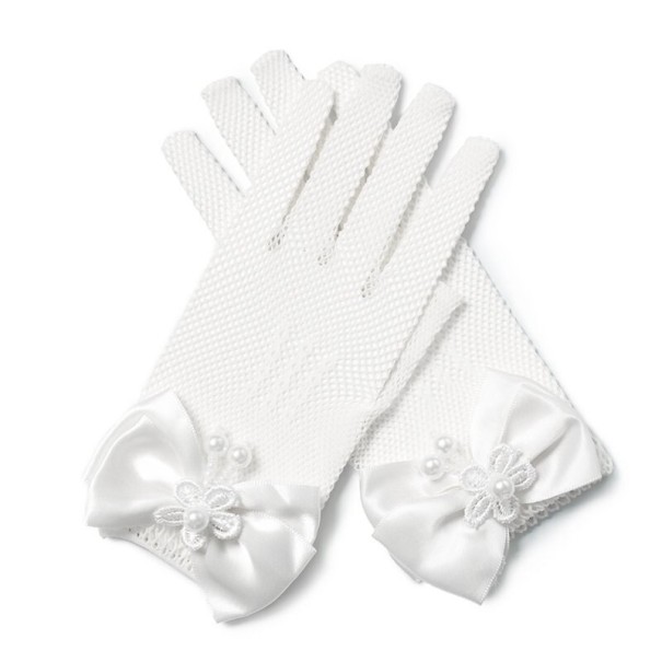 Guantes de malla para niñas blanco