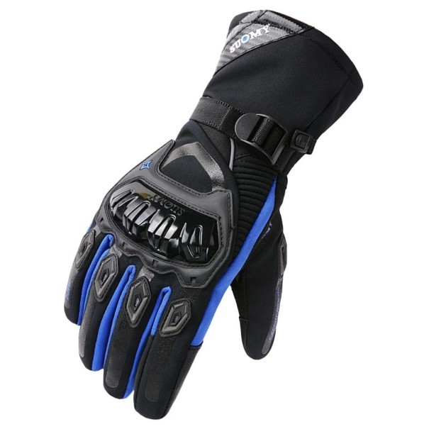 Guantes de moto de invierno para mujer, color rosa y morado, impermeables, cálidos, para deportes todoterreno y carreras. azul XL