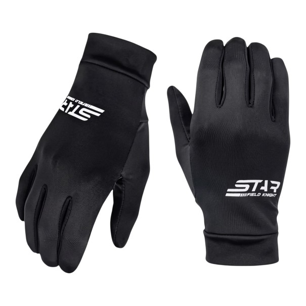 Guantes de motocicleta de dedos completos con puño sobre la muñeca en color negro con estampado blanco para conducir motocicletas tamaño universal 1