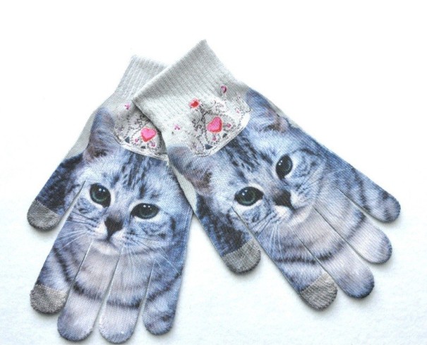 Guantes de mujer con estampado animal 3D J531 3