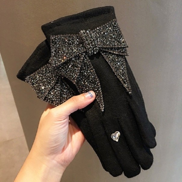 Guantes de mujer con lazo A1 negro