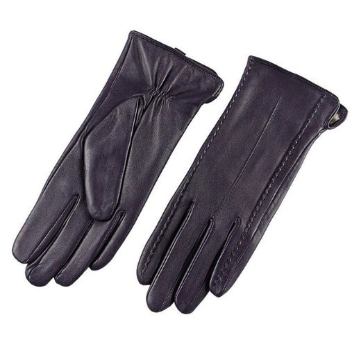 Guantes de piel auténtica para mujer J824 morado XL