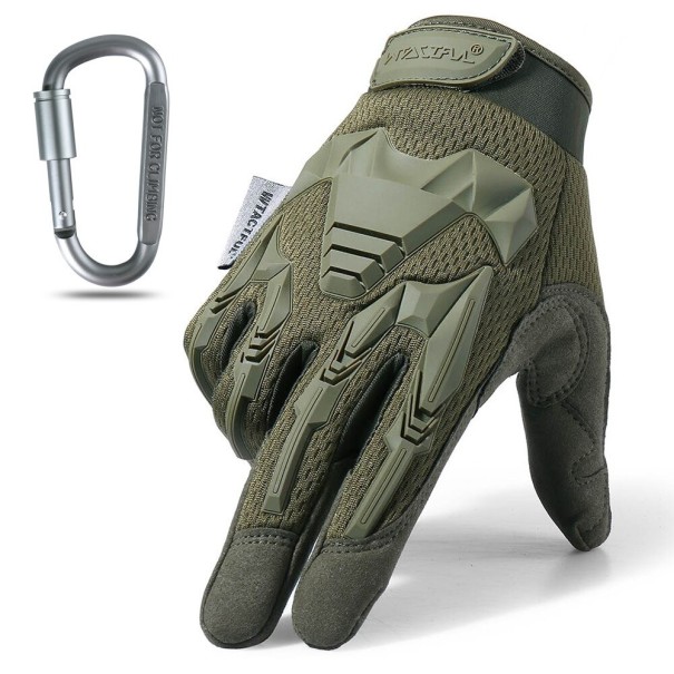 Guantes de protección tácticos verde militar L