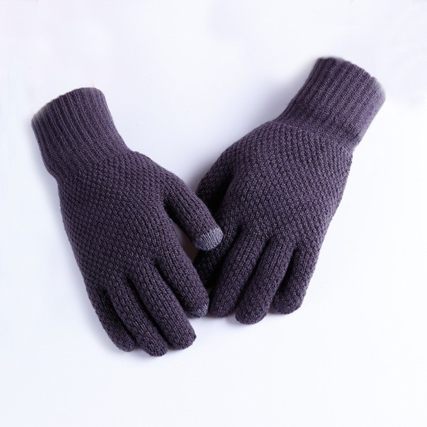 Guantes de punto de invierno para hombre gris Guantes de punto de invierno para hombre gris