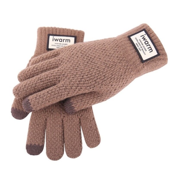 Guantes de punto para hombre J2168 marrón