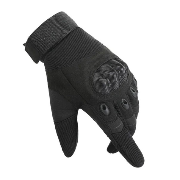 Guantes deportivos tácticos para hombre con refuerzo de carcasa dura Black Eagle Guantes de entrenamiento de cinco dedos Transpirables Antideslizantes Ventilación en los dedos negro L