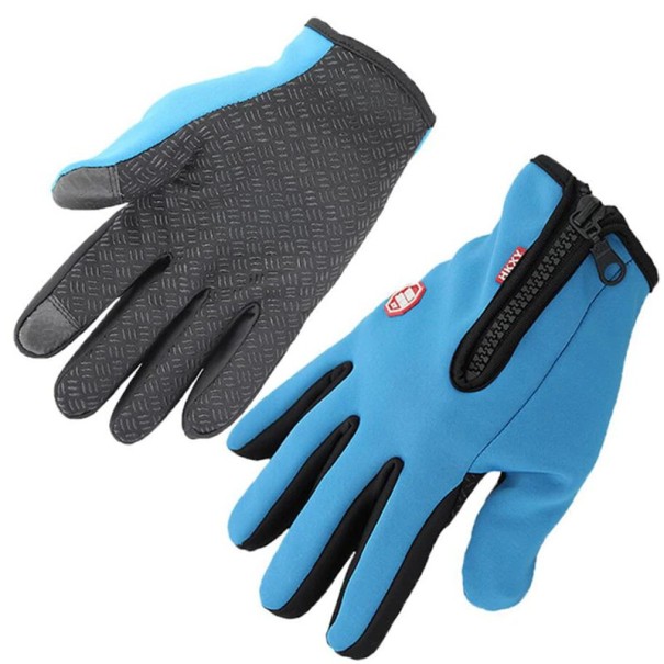 Guantes elegantes con cremallera J2287 azul S Guantes elegantes con cremallera J2287 azul S
