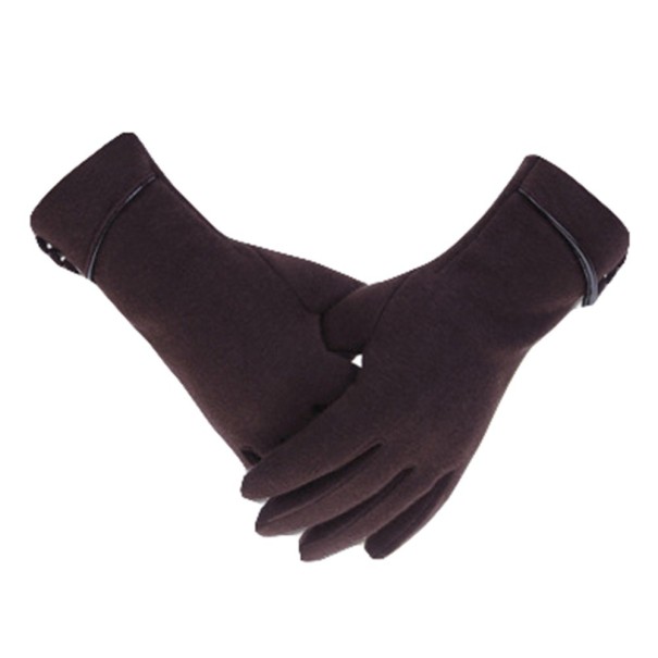 Guantes elegantes de cachemira para mujer J810 marrón oscuro