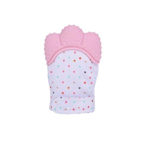 Guantes infantiles con silicona rosa