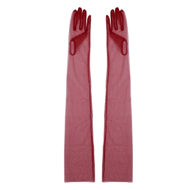 Guantes largos de mujer burdeos