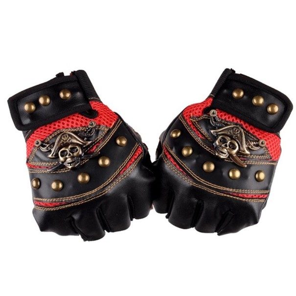 Guantes piratas para hombre rojo Guantes piratas para hombre rojo