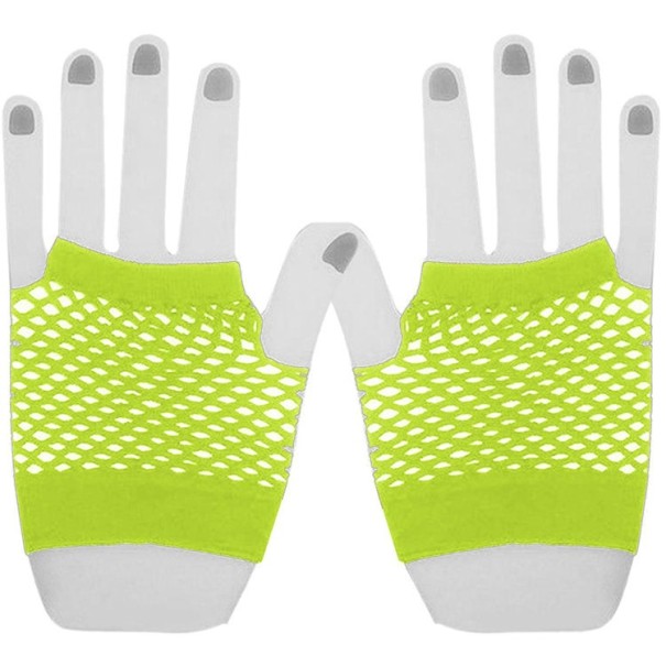 Guantes sin dedos de malla para mujer verde claro