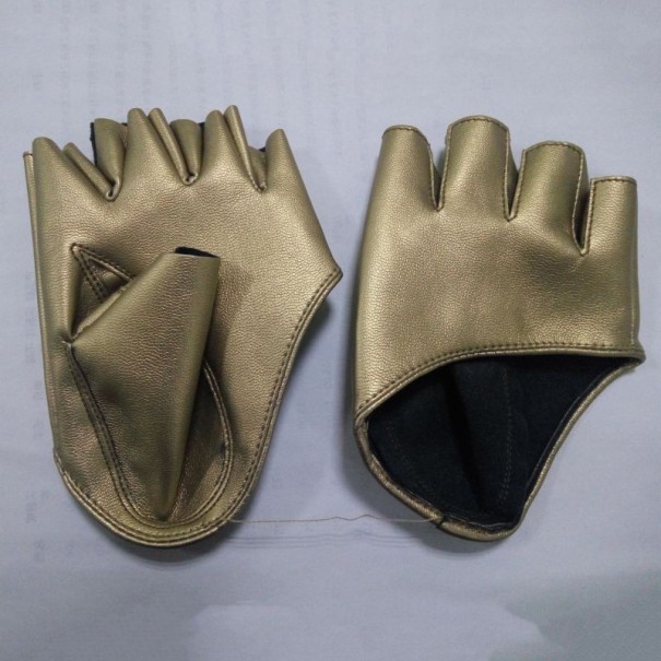 Guantes sin dedos de mujer dorado