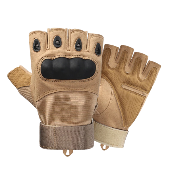 Guantes tácticos sin dedos amarillo arena M