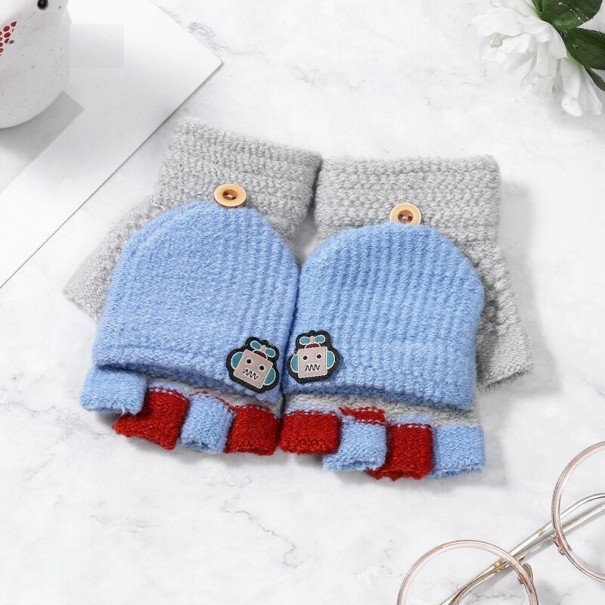 Guantes y manoplas para niños 2 en 1 azul claro