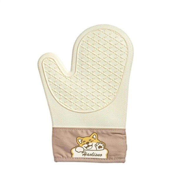 Guanti da cucina in silicone termoisolanti 21 x 28,5 cm con motivo di cane Protezione antiscivolo per le mani rosa