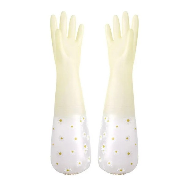 Guanti in lattice impermeabili per lavare i piatti resistenti all'usura lunghezza circa 46 cm guanti in gomma per cucina pulizia casa giallo