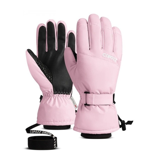 Guanti invernali caldi Guanti unisex da sci Guanti da neve per uomini e donne Guanti impermeabili e traspiranti per sci e snowboard rosa XL