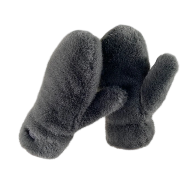 Guanti invernali da donna taglia universale Guanti caldi con fodera in peluche in poliestere per l'uso quotidiano in inverno grigio