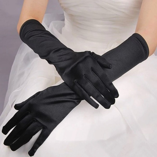Guanti lunghi da donna J808 nero