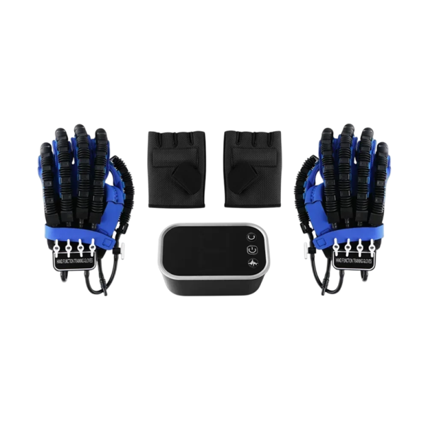 Guanti robotici riabilitativi per esercizi delle dita della mano taglia S 2 pz con unità di controllo, display, cavo USB e imitazione della mano 1