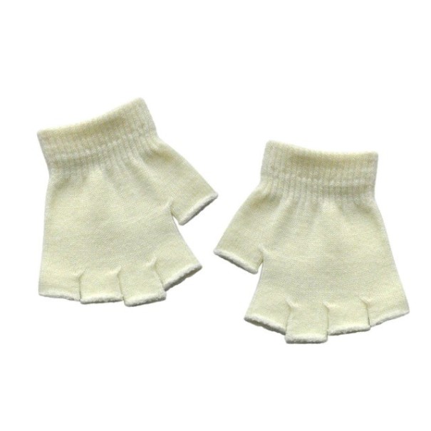 Guanti senza dita per bambini J2873 bianco